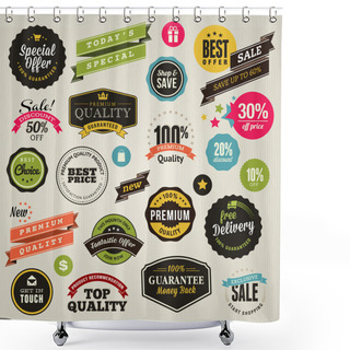 Personality  Set Of Stickers And Ribbons Shower Curtains