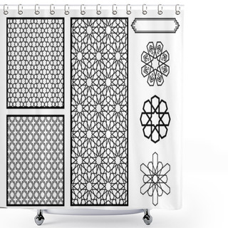 Personality  Traditional Middle Eastern Islamic Patterns - Vector Shower Curtains
