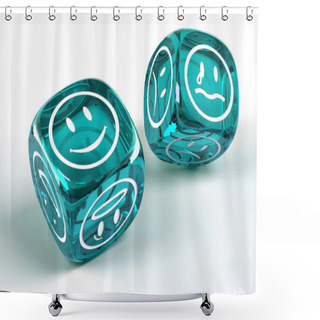 Personality  Dice With Different Emotions On Faces Shower Curtains