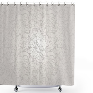 Personality  Vintage White Ultramarine Background With Floral Elements And Darkening To The Edges In Gothic Style. Royal Texture, Vector Eps 10 Shower Curtains