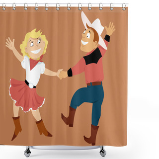 Personality  Western Swing Dance Shower Curtains