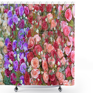 Personality  Fake Flowers Background Shower Curtains