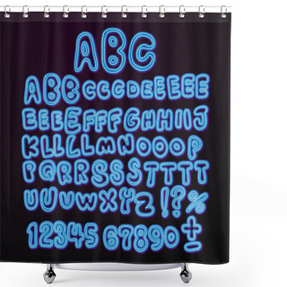 Personality  Hand Written Neon Light Font Shower Curtains