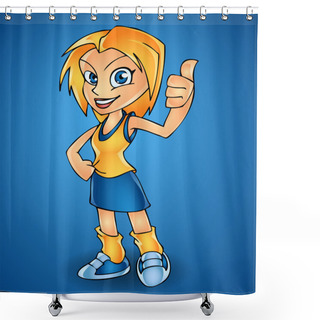 Personality  Vector Illustration Of A Sports Girl Shower Curtains