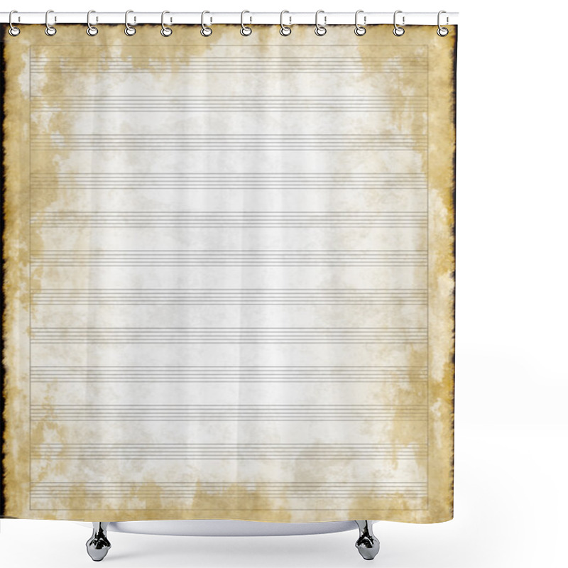 Personality  Old Grunge Blank Music Paper Shower Curtains