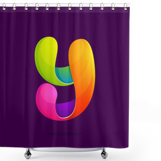 Personality  Y Letter Colorful Logo. Shower Curtains