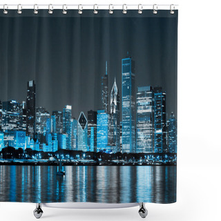 Personality  Finance District At Night Shower Curtains