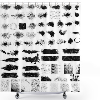 Personality  Large Set Of Grunge Textures Shower Curtains