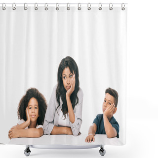 Personality  Bored African American Family Shower Curtains