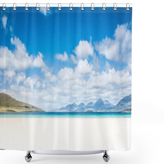 Personality  Isle Of Harris Landscape - Beautiful Endless Sandy Beach And Tur Shower Curtains