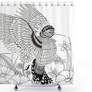 Personality  Lovely Hummingbird Coloring Page Shower Curtains
