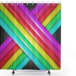 Personality  Rainbow Gradient Lines - Vector Illustrations Shower Curtains