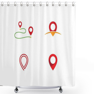 Personality  Location Point Logo Vector Shower Curtains