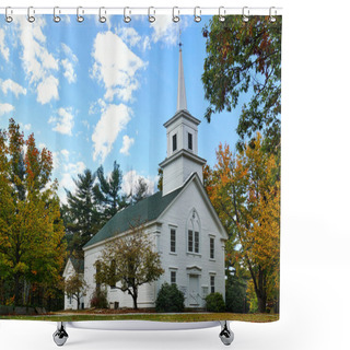 Personality  Rural Church In New England Countryside Shower Curtains