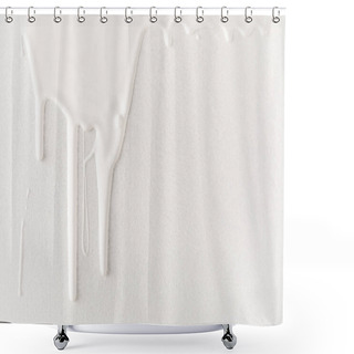 Personality  White Dripping Paint On White Surface Shower Curtains