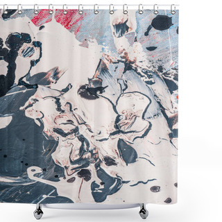 Personality  Splatters Of Grey Oil Paint On Abstract Background  Shower Curtains