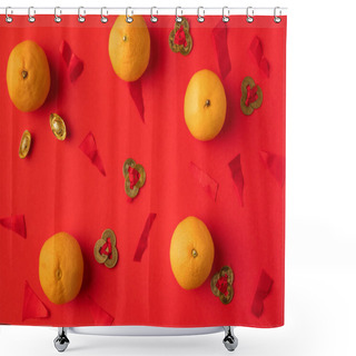 Personality  Oriental Decorations And Tangerines  Shower Curtains
