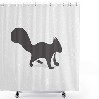 Personality  Gray Squirrel Logo Or Icon Shower Curtains