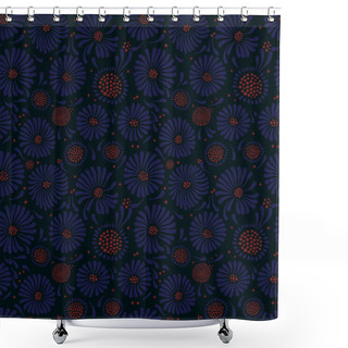 Personality  Vector Pattern On A Dark Background Shower Curtains