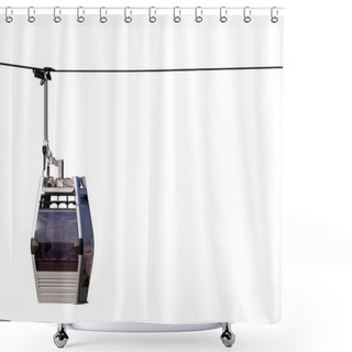 Personality  Cable Car For Aerial Transportation Of Tourists. Isolated On White Shower Curtains