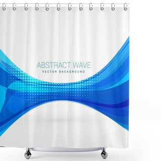 Personality  Abstract Blue Wave Vector Design Shower Curtains