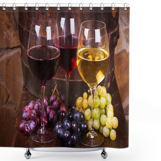 Personality  Wine And Food Shower Curtains