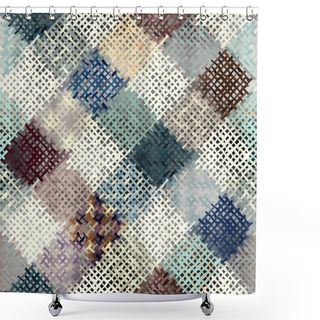 Personality  Seamless Rough Canvas Shower Curtains