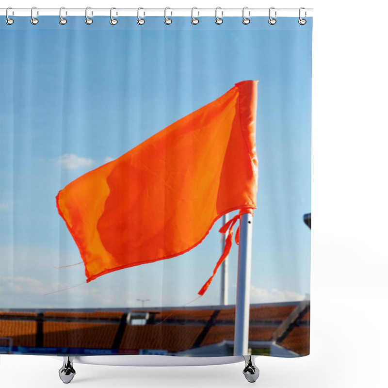 Personality  Orange Flag Football Field Shower Curtains