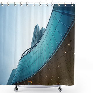 Personality  View To The Modern Building Shower Curtains