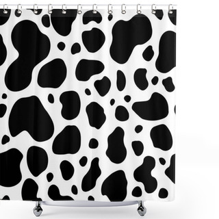 Personality  Cow Texture Pattern Repeated Seamless Black And White Lactic Chocolate Animal Jungle Print Spot Skin Milk Day Shower Curtains