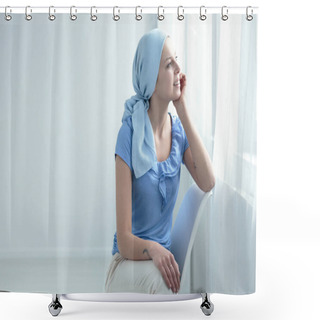 Personality  Cancer Survivor Sitting On Chair Shower Curtains