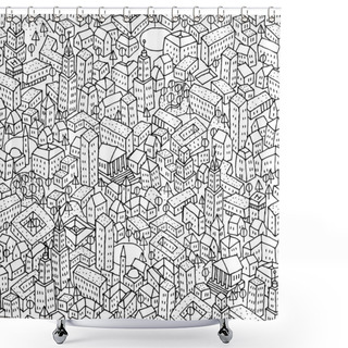 Personality  City Seamless Pattern Shower Curtains