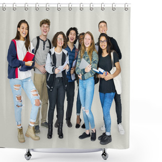 Personality  Smiling  Students Standing In The Studio  Shower Curtains