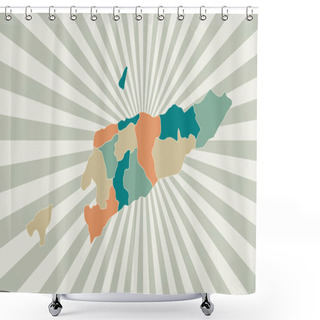 Personality  TimorLeste Map Poster With Map Of The Country In Retro Color Palette Shape Of TimorLeste With Shower Curtains