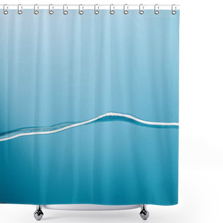 Personality  Smooth Calm Transparent Pure Water On Blue Background Shower Curtains