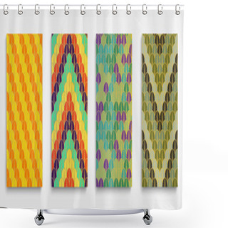 Personality  Chinese Golden Fan Music Cover Set. Asian Ethnic Poster Set. Elegant Geometric Print. Halftone Stripes Folder. Simple Dynamic Hipster Fabric Backgroud. Bright Color Ancient A4 Frame. Shower Curtains