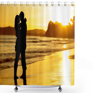 Personality  Silhouette Couple  Shower Curtains