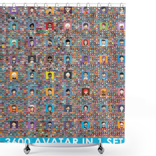 Personality  Set Of Male And Female Avatars Shower Curtains