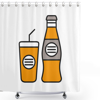Personality  Cold Drinks Color Icon On White Background Shower Curtains