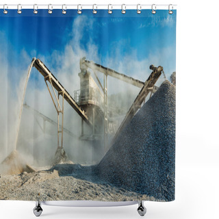 Personality  Industrial Crusher - Rock Stone Crushing Machine Shower Curtains