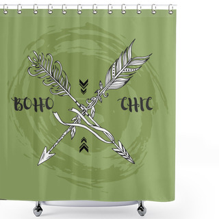 Personality  Crossed Ethnic Arrows Shower Curtains