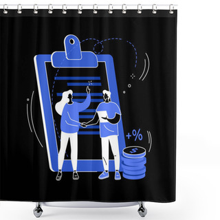 Personality  Money Lending Abstract Concept Vector Illustration. Shower Curtains