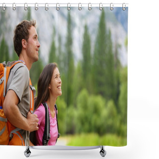 Personality  Couple - Active Hikers Hiking In Yosemite Shower Curtains