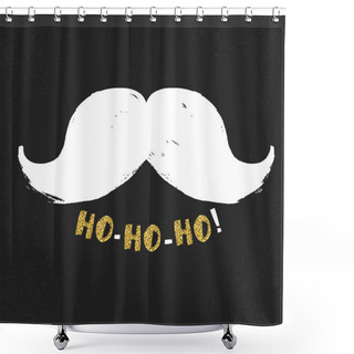 Personality  Ho-Ho-Ho! Gold Letters With Moustaches Shower Curtains