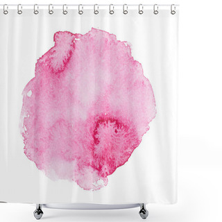 Personality  Abstract Watercolor Aquarelle Hand Drawn Pink Art Paint On White Background Shower Curtains