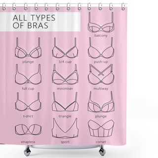 Personality  Types Of Bras Shower Curtains