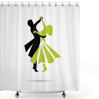 Personality  Dancing Couple Isolated On A White Background Shower Curtains