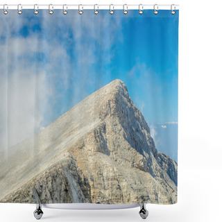 Personality  View Of Skolio Peak In Greece In Clouds Shower Curtains
