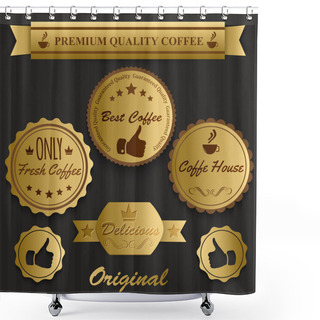Personality  Best Coffee Vintage Labels Shower Curtains