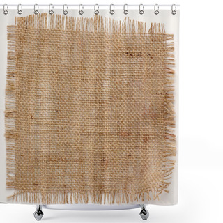 Personality  Texture Of Burlap Hessian Square With Frayed Edges Shower Curtains